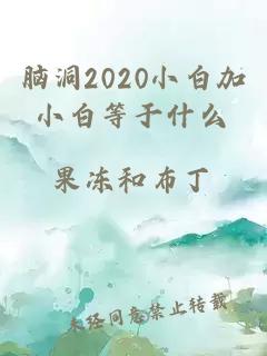 脑洞2020小白加小白等于什么